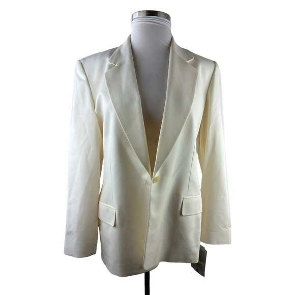 NWT Pendelton Blazer Suit Jacket 100% Virgin Wool Cream Single Button Size 16 - Picture 2 of 14